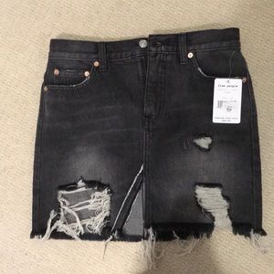 Black Free People Jean Skirt - New With Tag